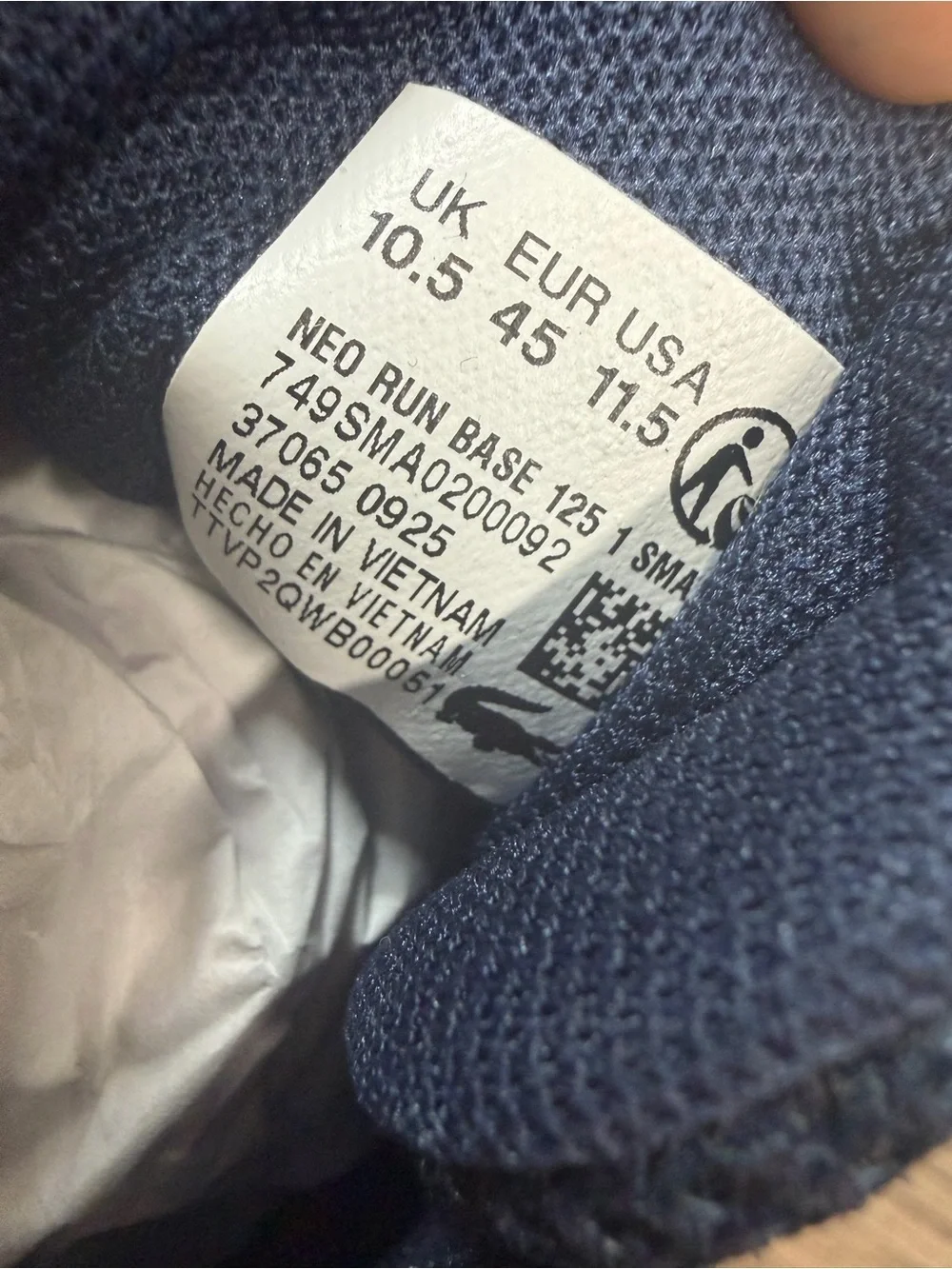 Lacoste Navy Mesh Athletic Sneakers with White Sole